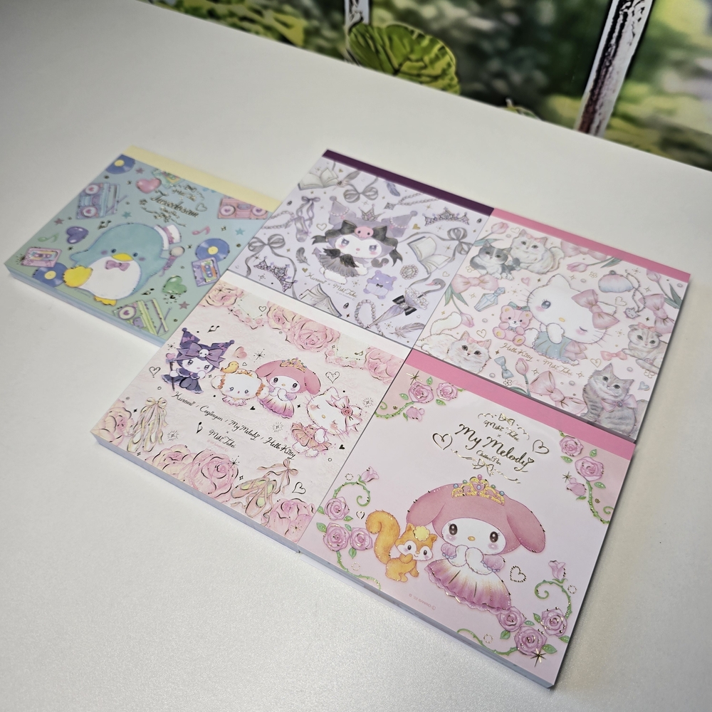Sanrio Pastel Notepad Set with Pink and Purple Accents